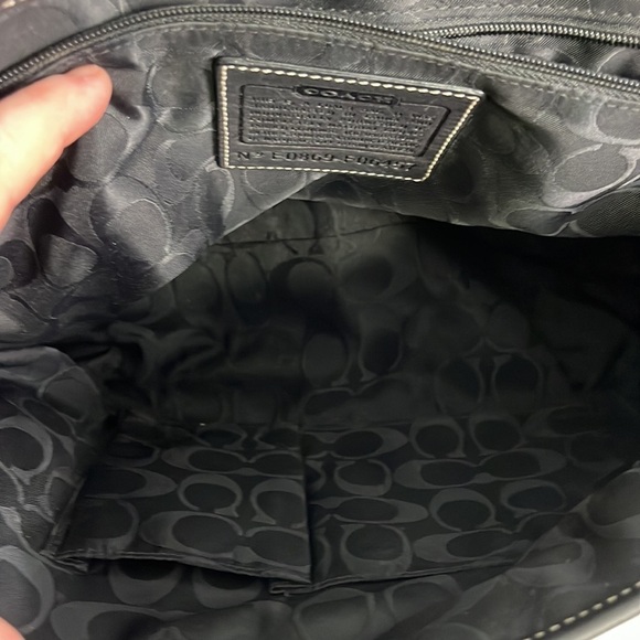 Vintage Y2K Coach Metro Unisex Large Black Leather Briefcase Laptop Bag - Picture 9 of 9